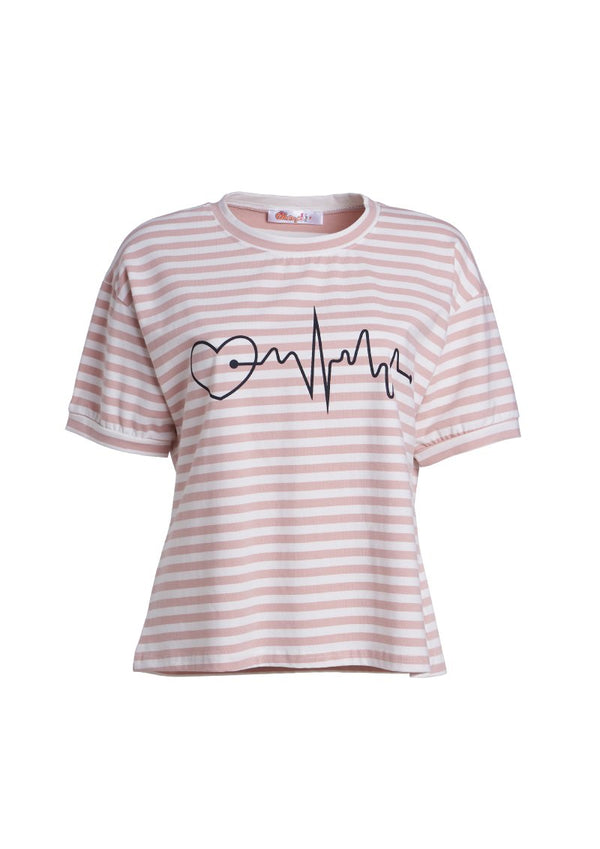 Ohayo เสื้อยืดพิมพ์ลาย | Print T-Shirt F ชมพู | Pink T-Shirt Ohayo Plus โอฮาโย โอฮาโยพลัส โอฮาโย่ โอฮาโย่พลัส (5111384440972)