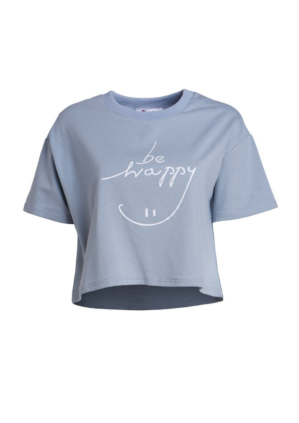 Ohayo เสื้อยืดพิมพ์ลาย Happy | Letter Print T-Shirt F เทา | Grey T-Shirt Ohayo Plus โอฮาโย โอฮาโยพลัส โอฮาโย่ โอฮาโย่พลัส (5111384539276)