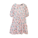 Lady Plus เดรสแขนบอลลูนลายดอกไม้ | Floral Print Dress with Puff Sleeves สีชมพู